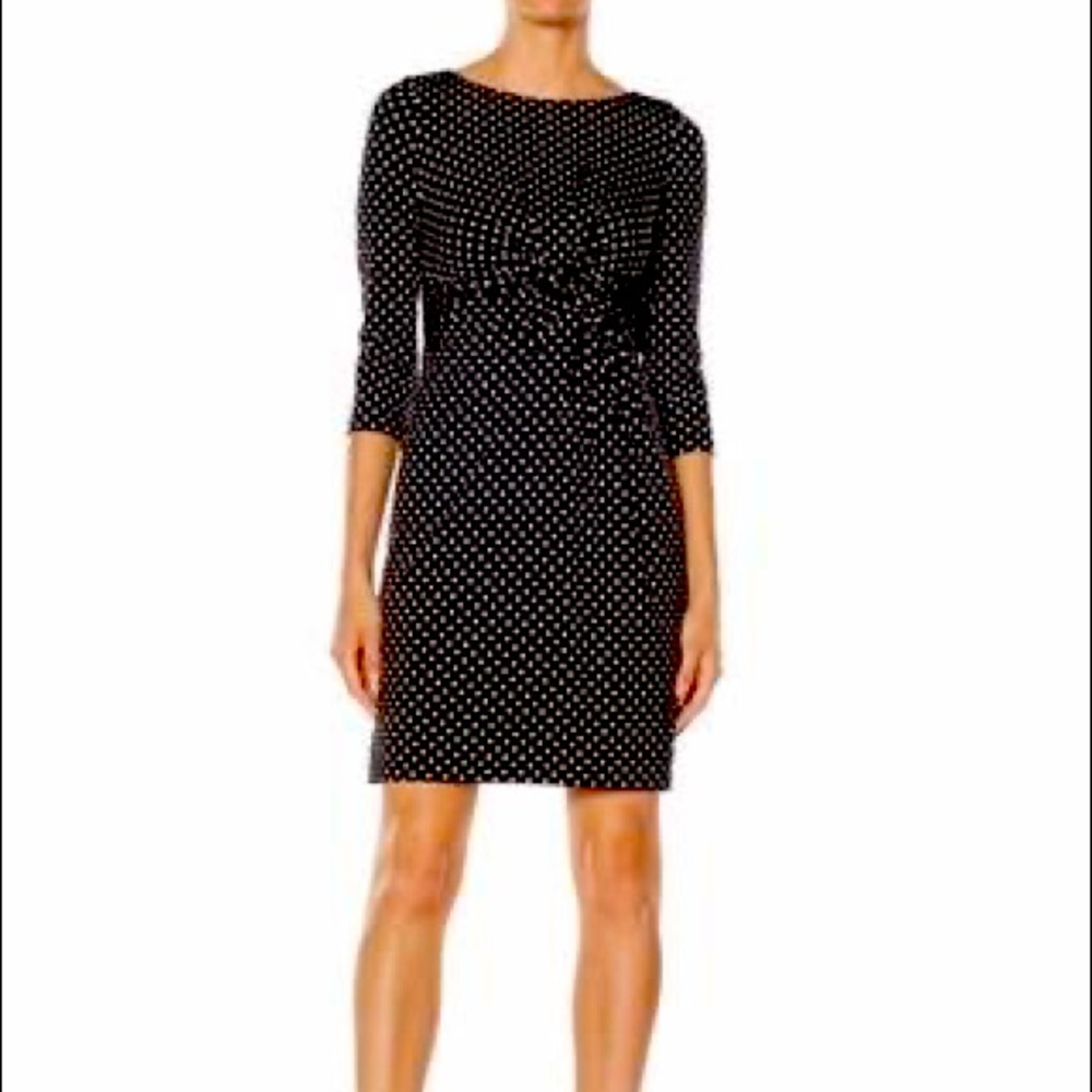 Polka Dot Knotted Waist Dress